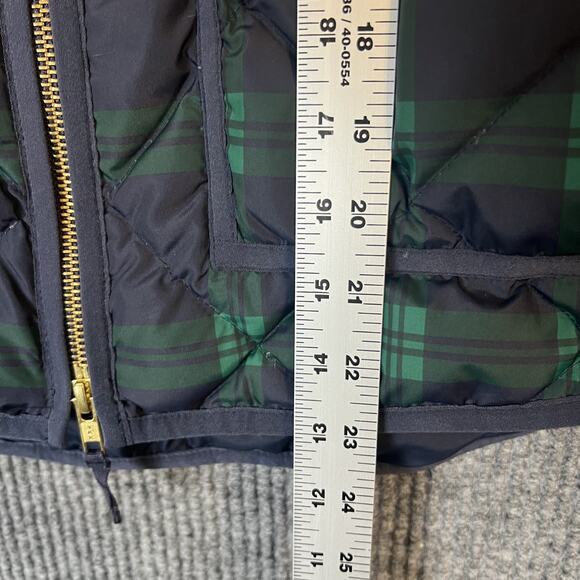 J Crew Factory Womens Plaid Quilted Puffer Vest Size Small Down Filled Preppy - Picture 9 of 9